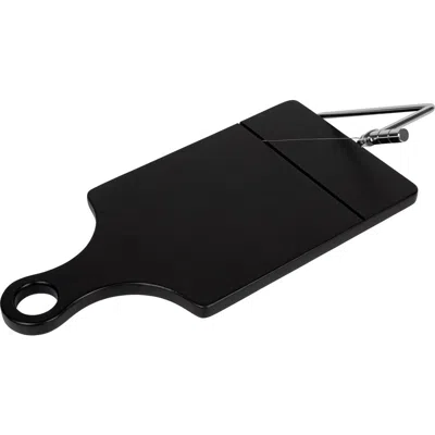 Storied Home Long Acacia Wood Cheese Slicer With Stainless Steel End Grain In Black