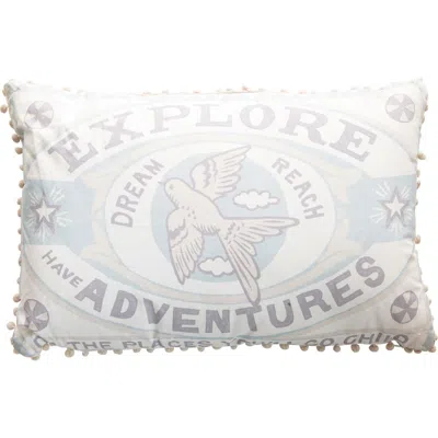 Storied Home Lumbar Multi Color "explore Have Adventures" Cotton Pillow