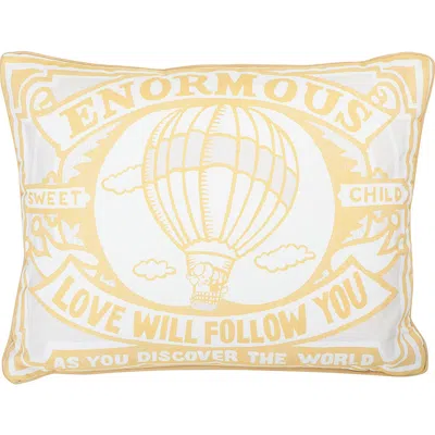 Storied Home Lumbar Multi Color "sweet Child Enormous Love Will Follow You" © Cotton Pillow In Yellow