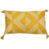 Storied Home Lumbar Pillow With Tassels In Yellow