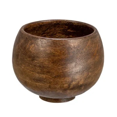 Storied Home Mango Wood Bowl, Walnut Finish In Brown