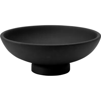 Storied Home Mango Wood Footed Bowl, Black