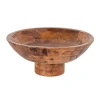 Storied Home Mango Wood Footed Bowl, Walnut Finish In Brown