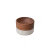 Storied Home Marble And Acacia Wood Pinch Pot In Brown