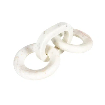 Storied Home Marble Chain Décor, White