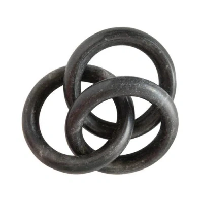 Storied Home Marble Circle Chain Décor, Black