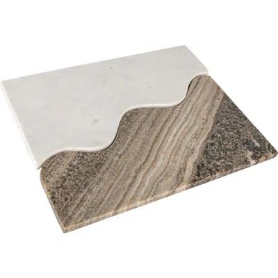 Storied Home Marble Wave Dual Cheese And Cutting Board In White