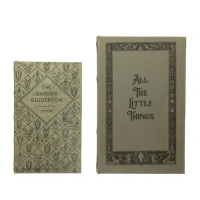 Storied Home Mdf & Canvas Book Storage Boxes, Set Of 2 "all The Little Things" In Gray
