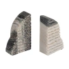 Storied Home Mélange Carved Marble Bookends In Black