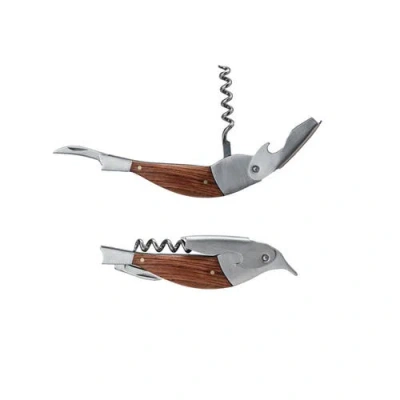Storied Home Merbau Wood Bird Bottle Opener, Natural In Brown