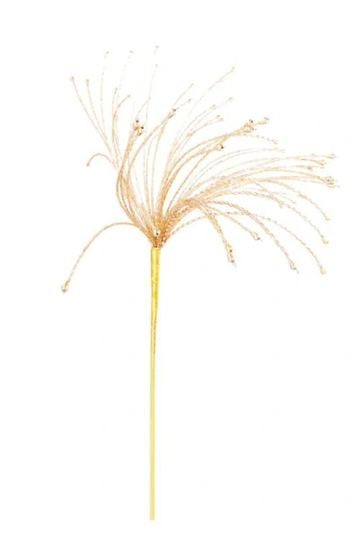 Storied Home Metal And Glass Beaded Spray Decor, Gold