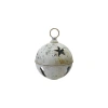 Storied Home Large Metal Bell Ornament With Star Cut-outs In White