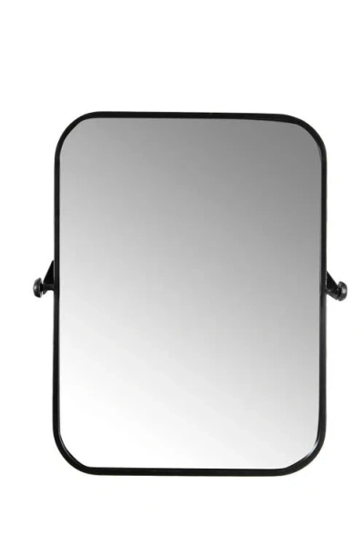 Storied Home Metal Framed Pivoting Wall Mirror, Black