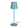 Storied Home Metal Led Rechargeable Table Lamp With Touch Sensor, Blue In Blue