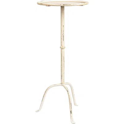 Storied Home Metal Martini Cocktail Table, Antique White