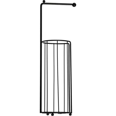 Storied Home Metal Toilet Paper Holder And Storage In Black