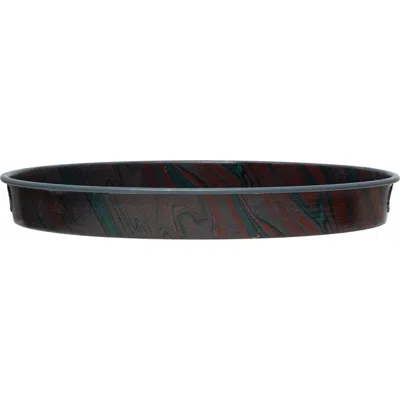 Storied Home Metal Tray With Marbled Pattern In Multi