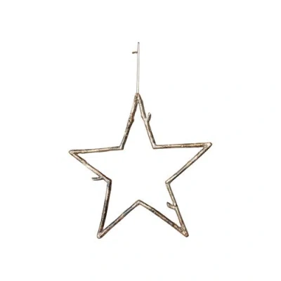 Storied Home Metal Twig Star Ornament, Antique Gold Finish In Metallic
