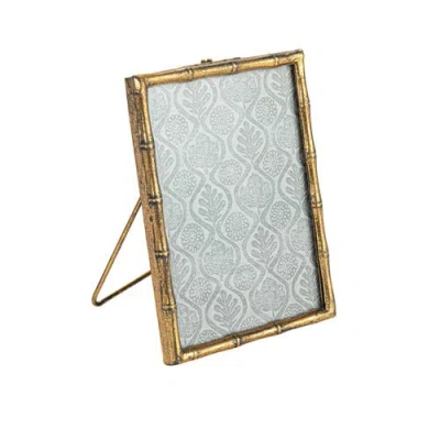 Storied Home Metal Wood Style Photo Frame In Gold