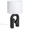 Storied Home Modern Abstract Sculptural Table Lamp With Drum Shade, Black And White In White