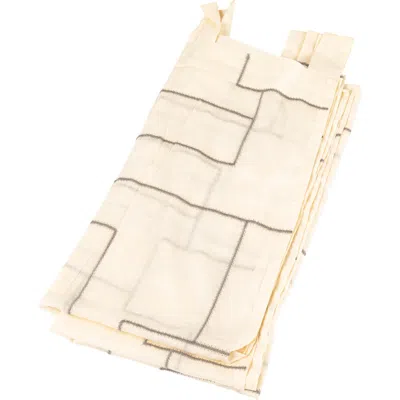 Storied Home Modern Cotton Curtain Panel With Geometric Embroidery In Neutral
