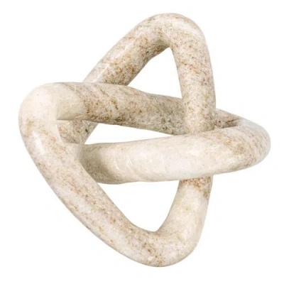 Storied Home Modern Decorative Marble Link Knot, Beige In Brown