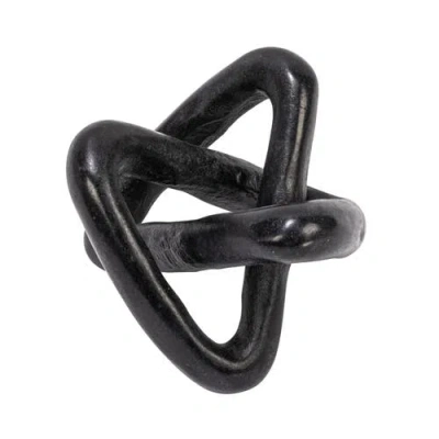 Storied Home Modern Decorative Marble Link Knot, Black