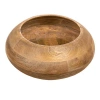 Storied Home Modern Round Wood Bowl, Natural Finish In Brown