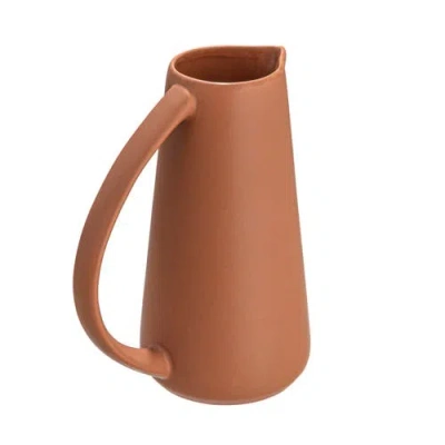 Storied Home Modern Stoneware Pitcher In Brown