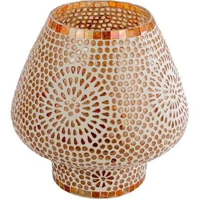 Storied Home Mosaic Table Lamp With Inline Switch In Brown