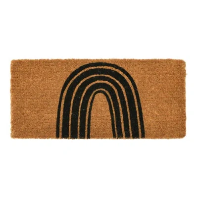 Storied Home Natural Coir Doormat With Rainbow In Brown