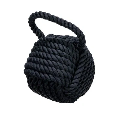 Storied Home Nautical Rope Knot Decorative Door Stop In Black