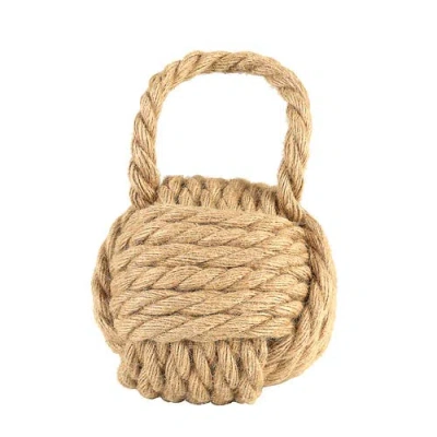 Storied Home Nautical Rope Knot Decorative Door Stop In Brown