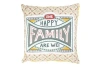 Storied Home "one Happy Family Are We!" Pillow With Solid Back In Yellow