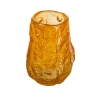 Storied Home Organically Shaped Glass Vase Or Candle Holder, Orange In Orange