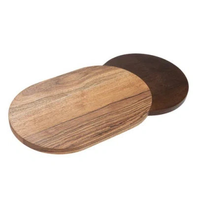 Storied Home Oval Two-tone Wood Cheese And Cutting Board In Brown