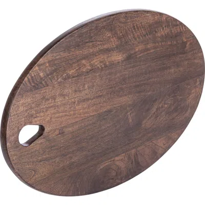 Storied Home Oval Wood Charcuterie Or Cutting Board With Handle In Brown