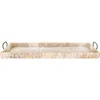 Storied Home Oversize Decorative Rattan Tray With Metal Handles, Whitewash Finish In Neutral