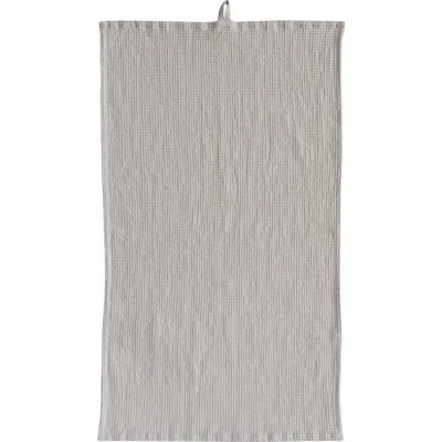 Storied Home Oversized Woven Linen And Cotton Waffle Decorative Tea Towel With Loop For Dining And K In Gray