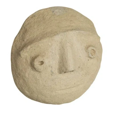 Storied Home Paper Mache Moon With Face Wall Décor In Neutral