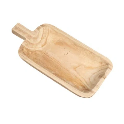 Storied Home Paulownia Wood Decorative Tray, Natural In Brown