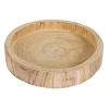 Storied Home Paulownia Wood Hand Carved Tray In Brown