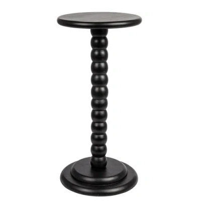 Storied Home Pedestal Cocktail Side Table In Black