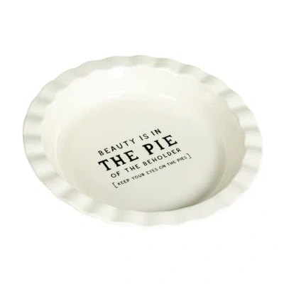 Storied Home Pie Dish In White