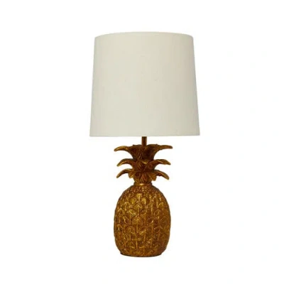 Storied Home Pineapple Table Lamp With Shade In Gold