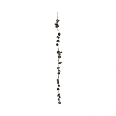 Storied Home Pinecone Garland With Seed Pods And Glitter, Natural And Gold Color In Brown