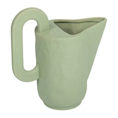 Storied Home Pitcher Vase With Handle In Green
