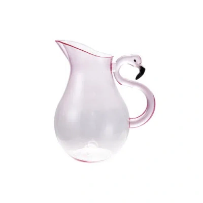 Storied Home Pitcher With Flamingo Handle In Pink