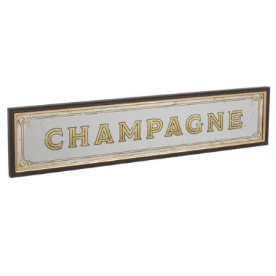 Storied Home Plastic And Wood Framed Wall Décor With Antique Mirror "champagne", Black And Gold Fini In Gray