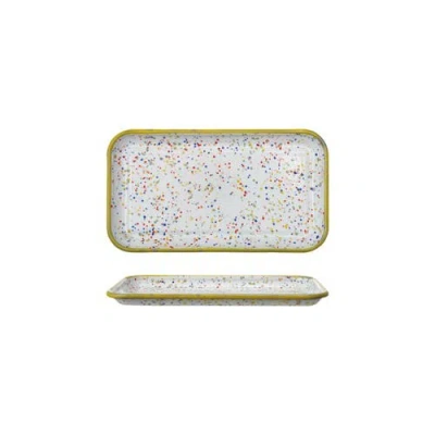 Storied Home Plate With Rim In White